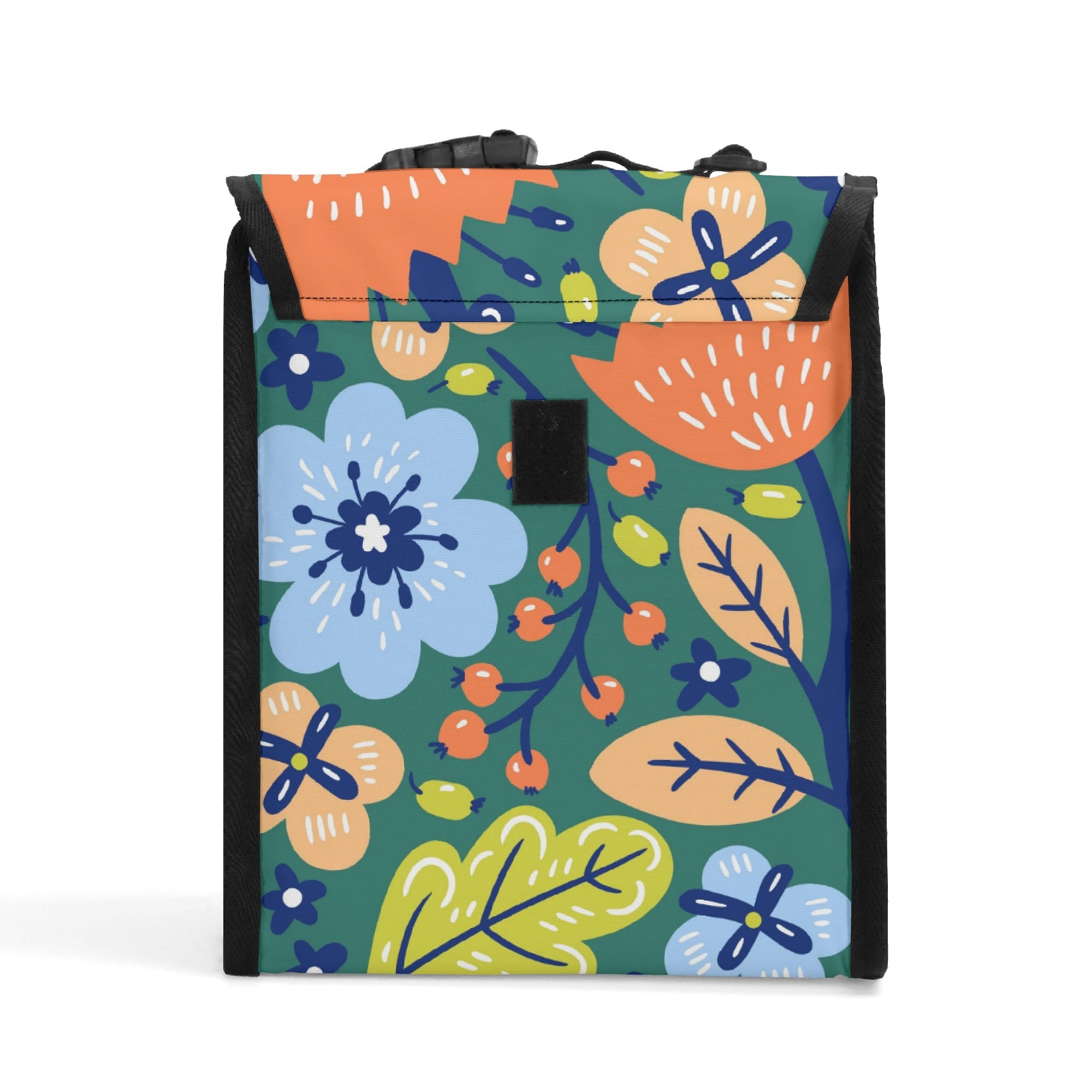 Bright Boho Flowers Flip-top Lunch Bag Plants Printed Offshore