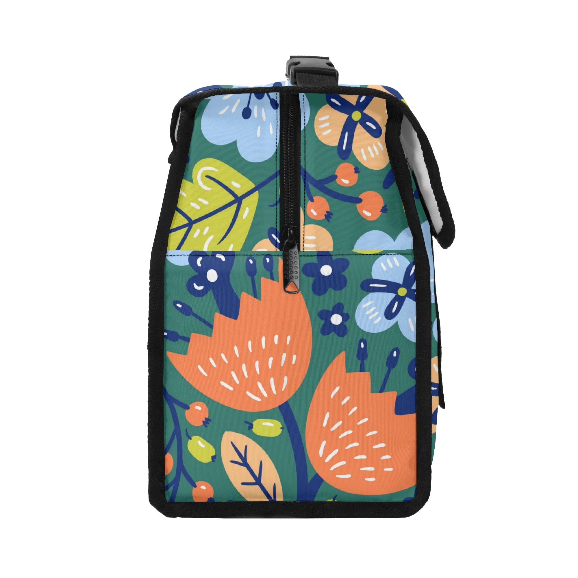Bright Boho Flowers Flip-top Lunch Bag Plants Printed Offshore