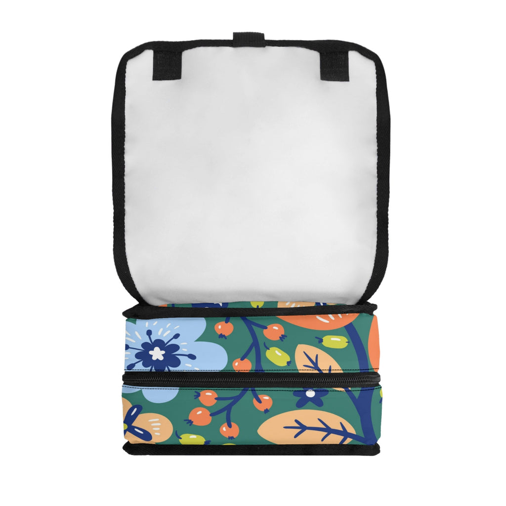Bright Boho Flowers Flip-top Lunch Bag Plants Printed Offshore