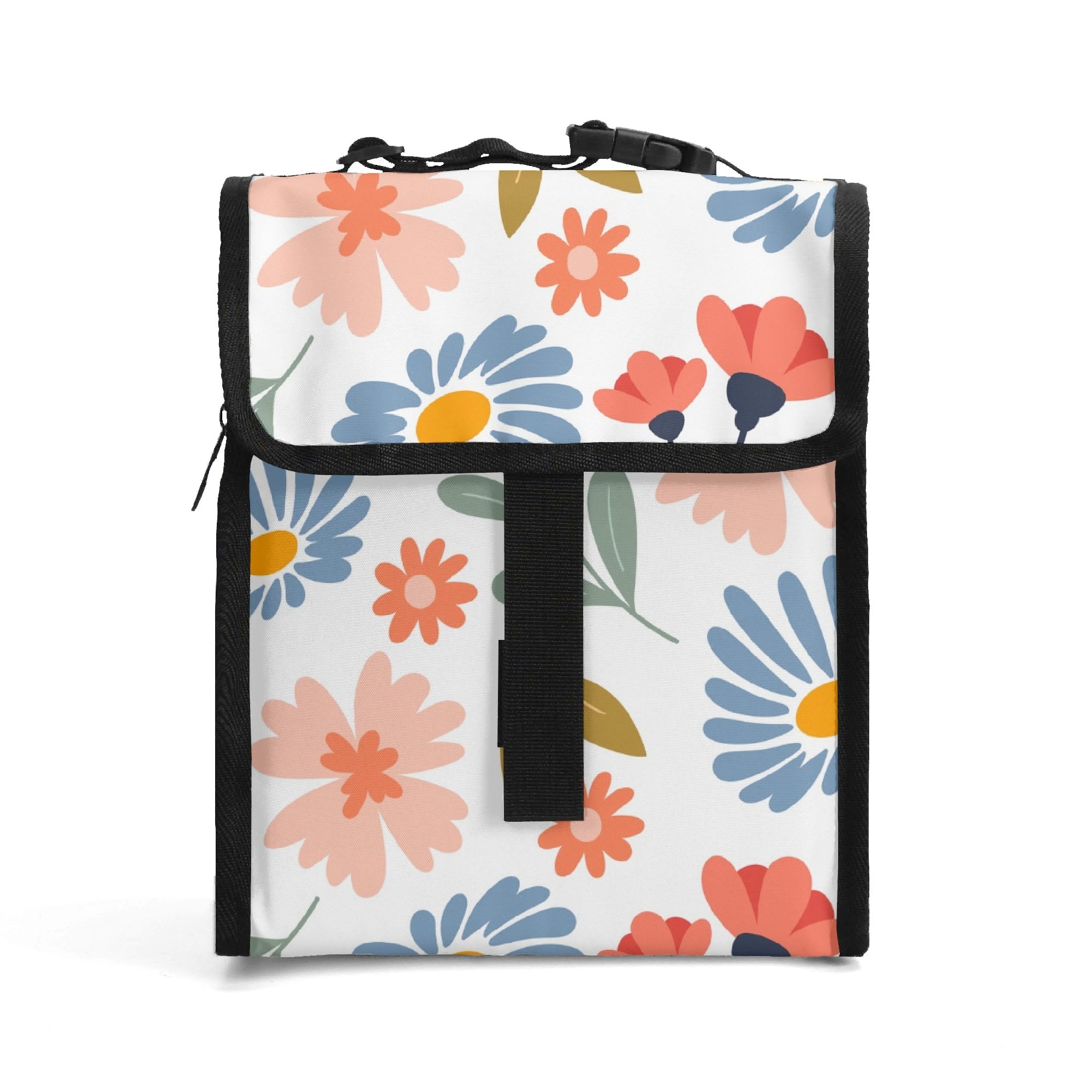 Boho Flowers And Leaves Flip-top Lunch Bag Default Title Plants Printed Offshore