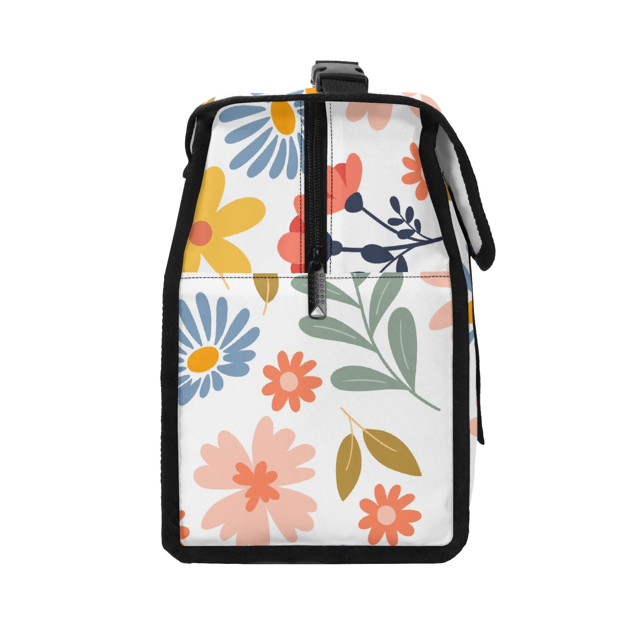 Boho Flowers And Leaves Flip-top Lunch Bag Plants Printed Offshore