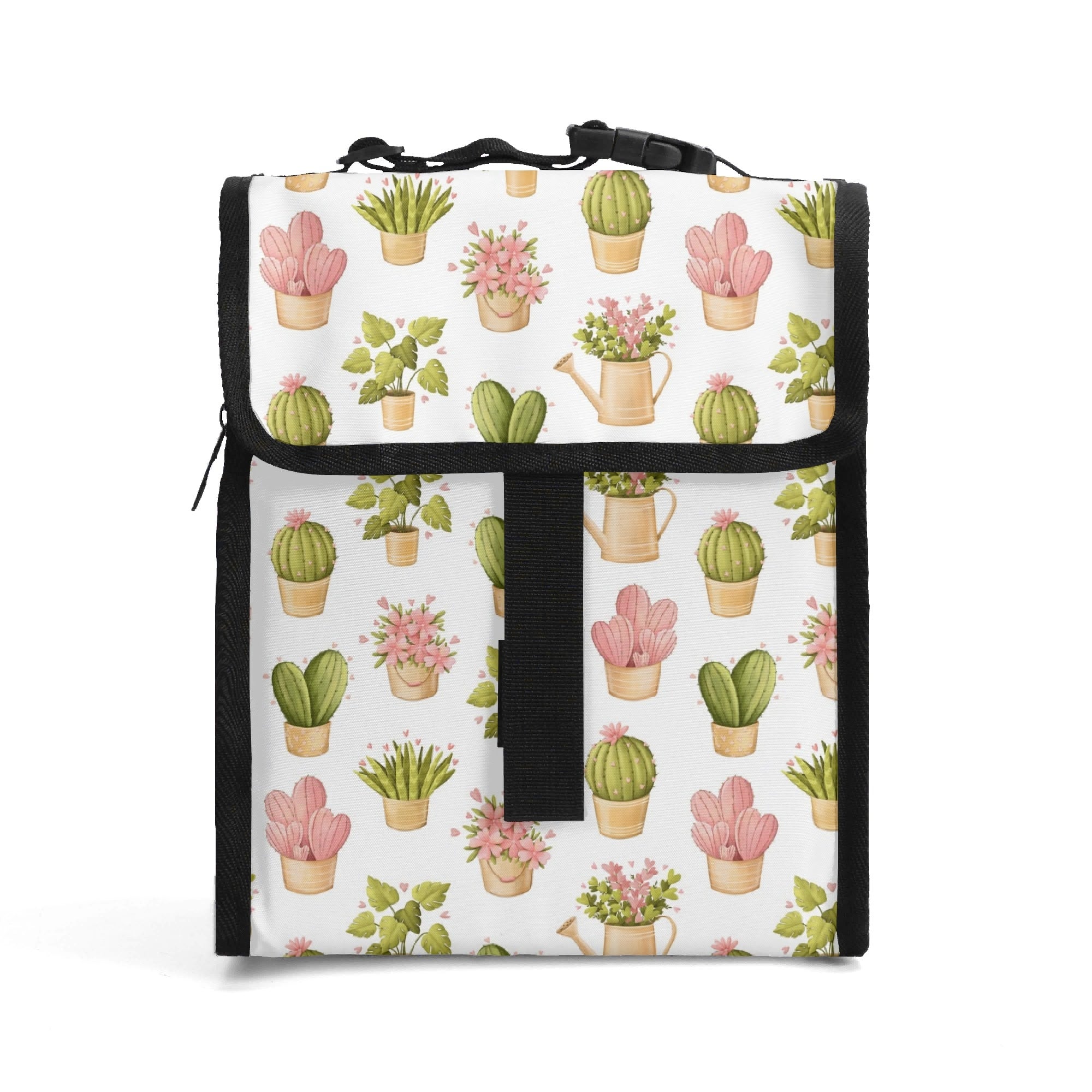 Cactus Pots And Flowers Flip-top Lunch Bag Default Title Plants Printed Offshore