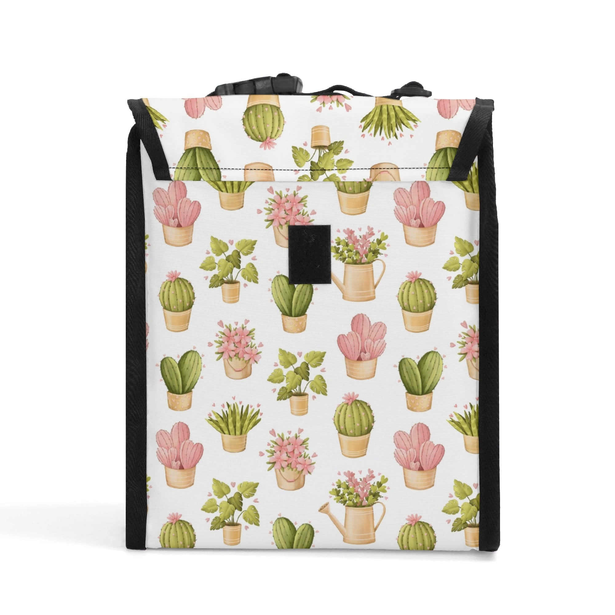 Cactus Pots And Flowers Flip-top Lunch Bag Plants Printed Offshore