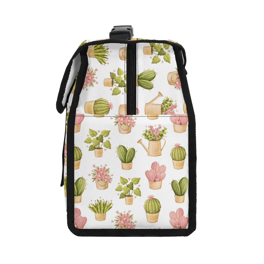 Cactus Pots And Flowers Flip-top Lunch Bag Plants Printed Offshore