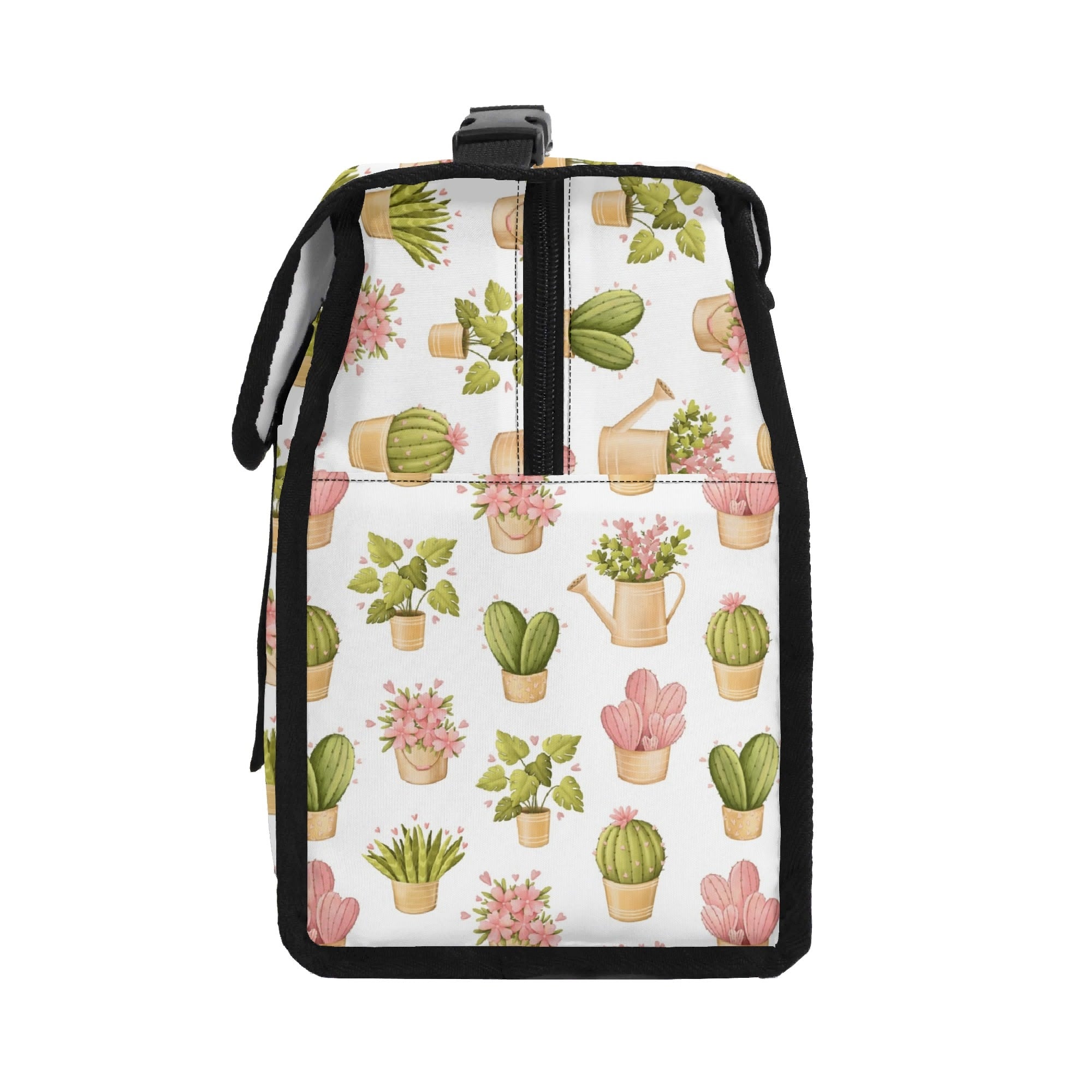 Cactus Pots And Flowers Flip-top Lunch Bag Plants Printed Offshore