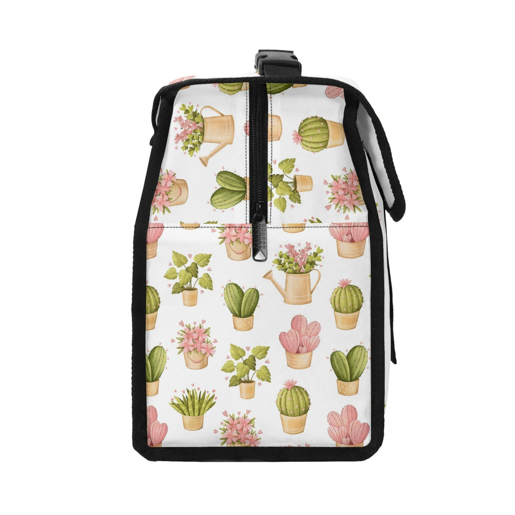 Cactus Pots And Flowers Flip-top Lunch Bag Plants Printed Offshore
