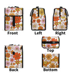 Orange Retro Flowers Flip-top Lunch Bag Printed Offshore Retro