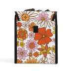 Orange Retro Flowers Flip-top Lunch Bag Printed Offshore Retro