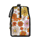 Orange Retro Flowers Flip-top Lunch Bag Printed Offshore Retro