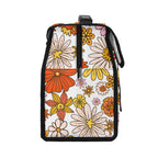 Orange Retro Flowers Flip-top Lunch Bag Printed Offshore Retro