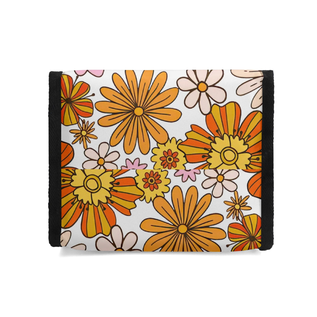 Orange Retro Flowers Flip-top Lunch Bag Printed Offshore Retro