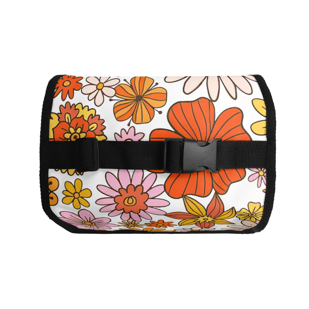 Orange Retro Flowers Flip-top Lunch Bag Printed Offshore Retro