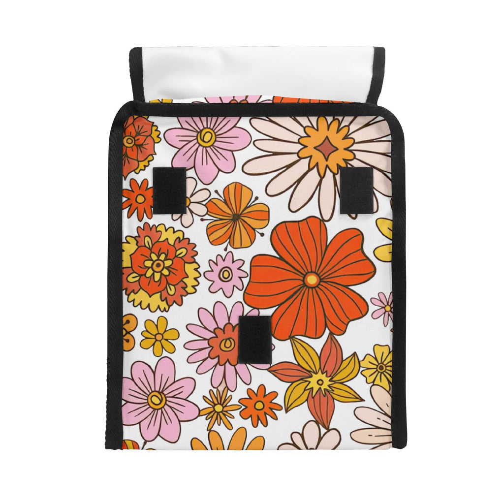 Orange Retro Flowers Flip-top Lunch Bag Printed Offshore Retro