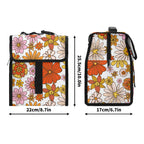 Orange Retro Flowers Flip-top Lunch Bag Printed Offshore Retro