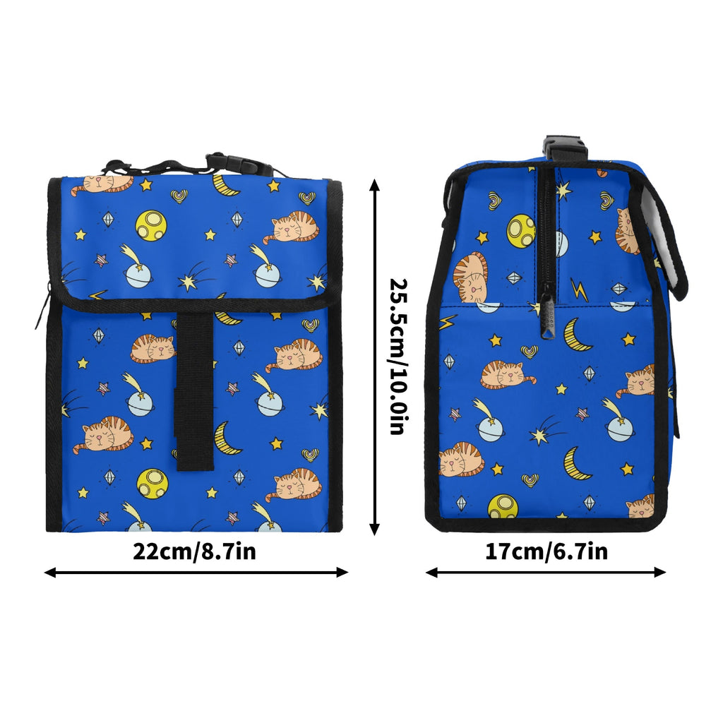 Cats In Space Flip-top Lunch Bag animal Printed Offshore Space