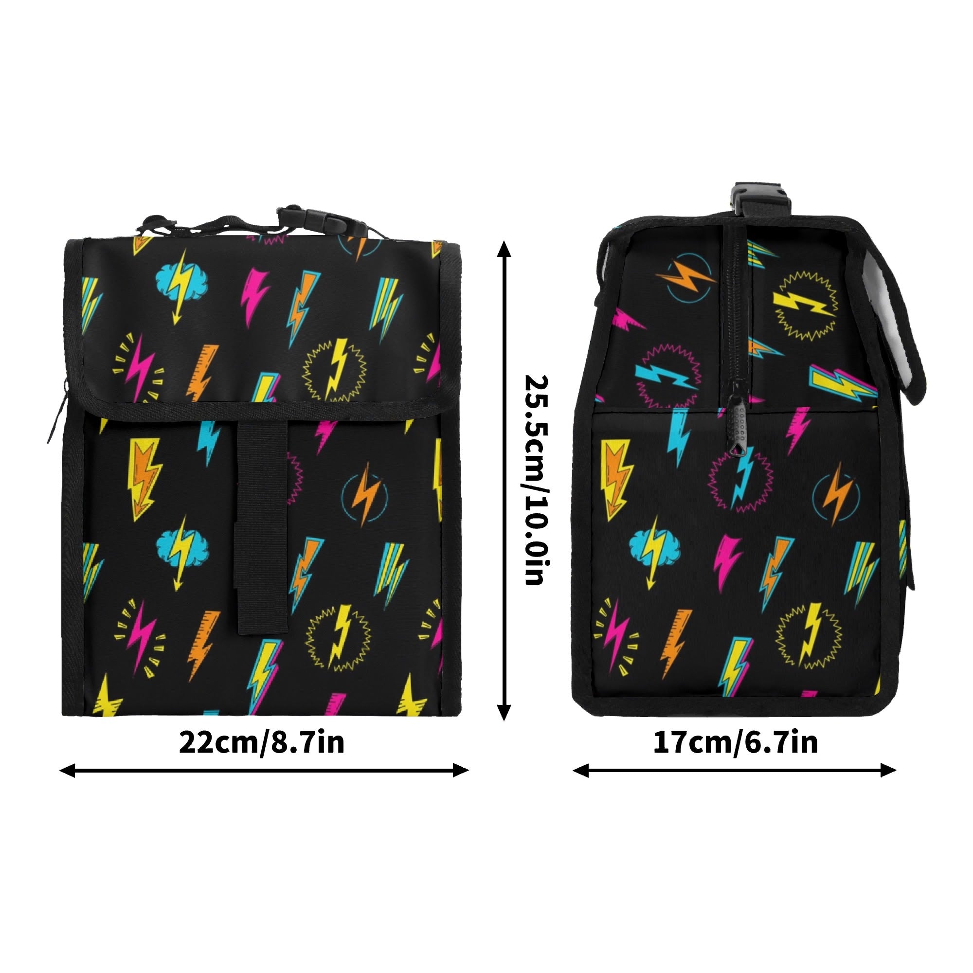 Fun Lightning Flip-top Lunch Bag comic Printed Offshore