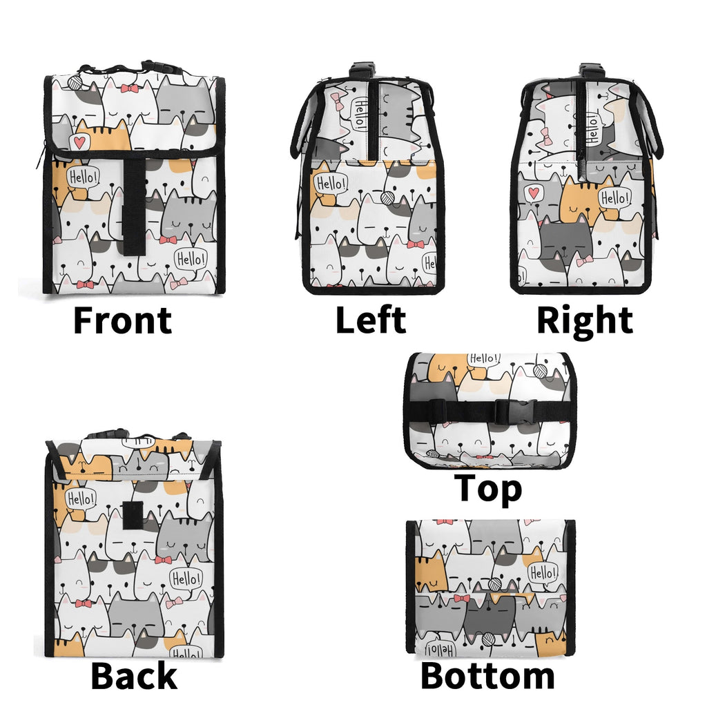 Cat Hello Flip-top Lunch Bag animal Printed Offshore