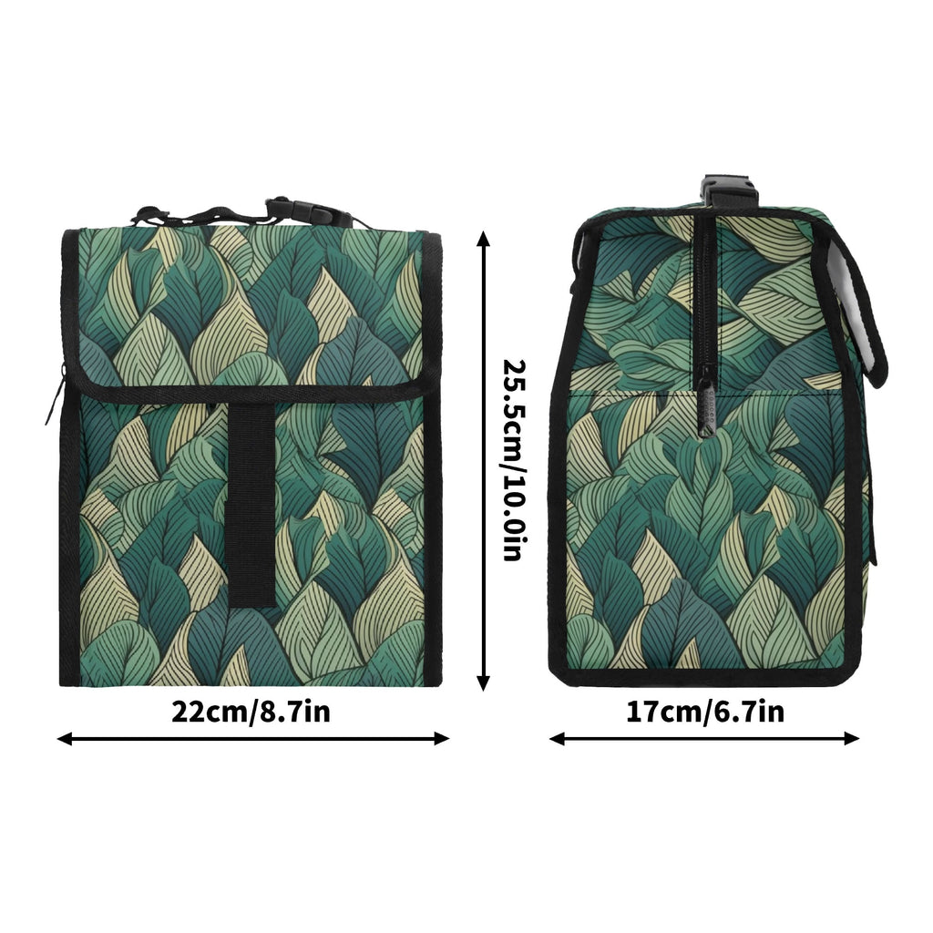 Leaf Pattern Flip-top Lunch Bag Plants Printed Offshore