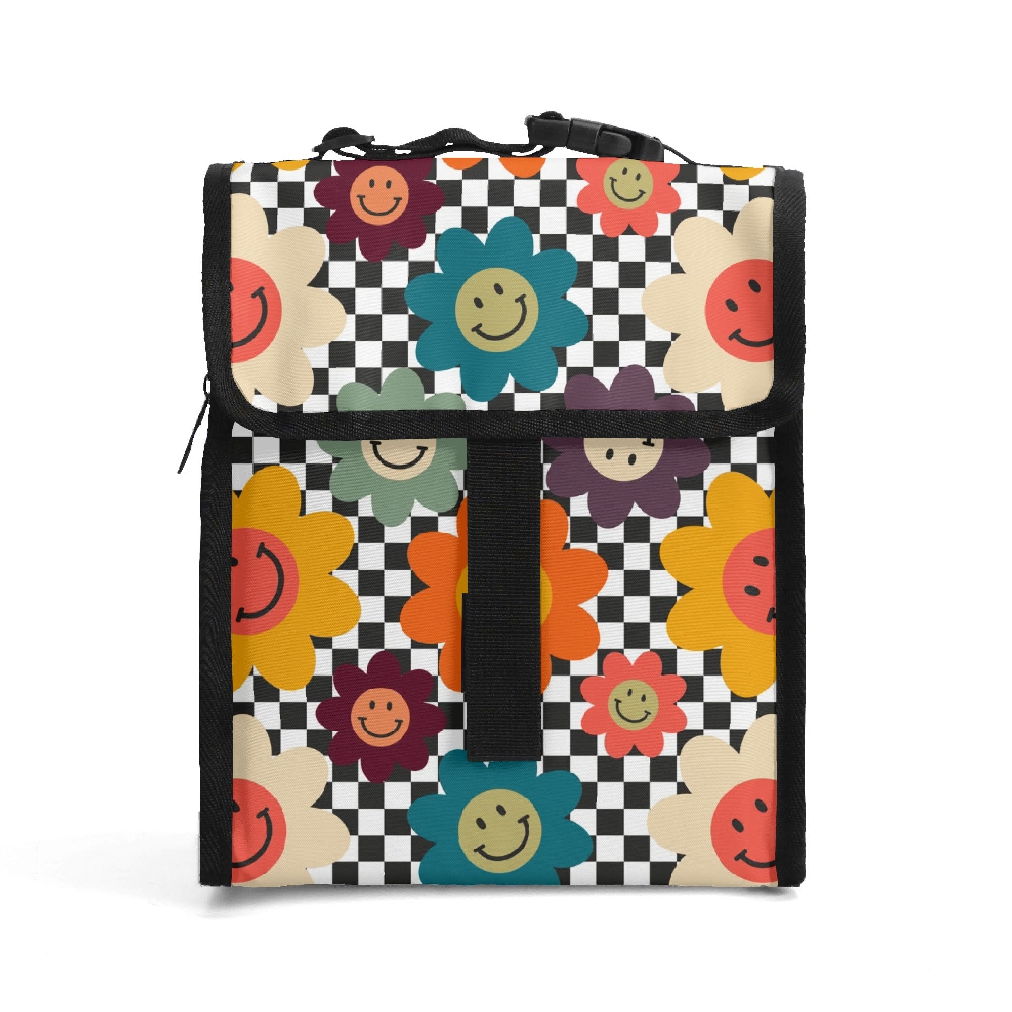 Happy Retro Flowers - Flip-top Lunch Bag Default Title Flip Top Lunch Bag Printed Offshore Retro