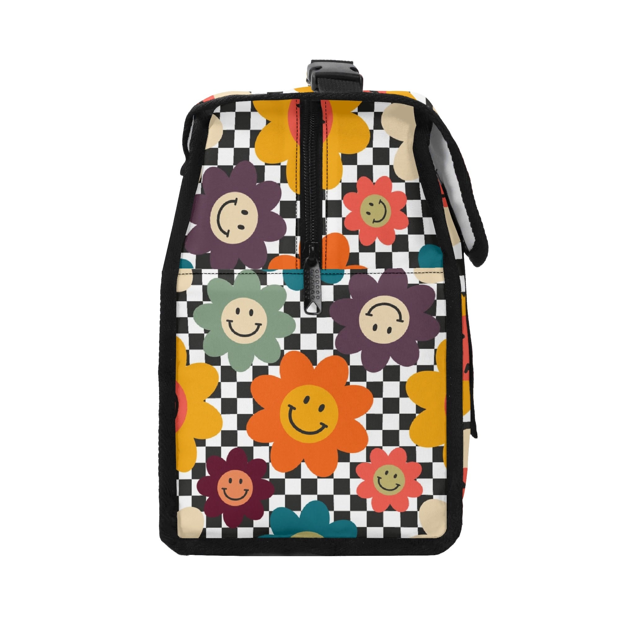 Happy Retro Flowers - Flip-top Lunch Bag Flip Top Lunch Bag Printed Offshore Retro