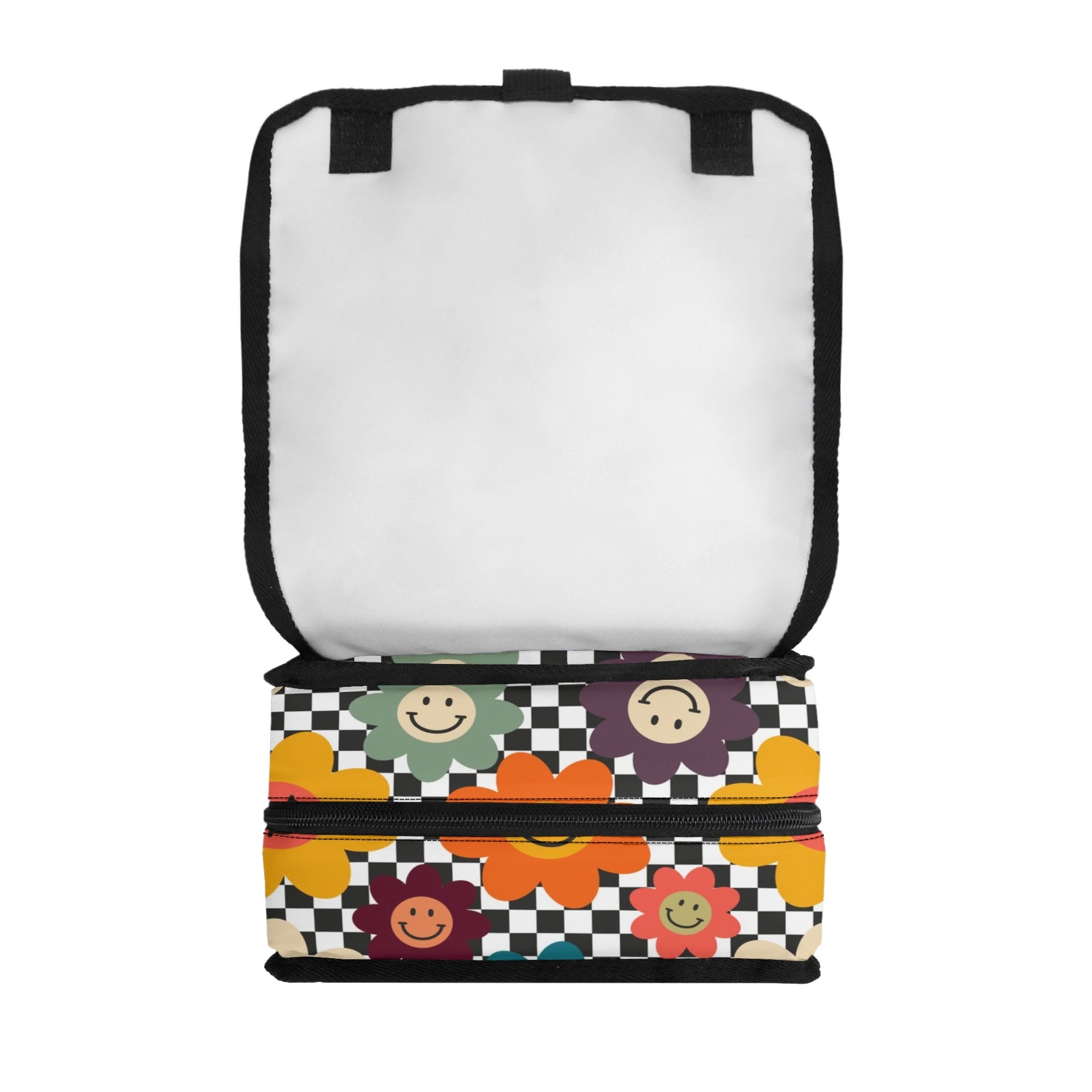 Happy Retro Flowers Flip-top Lunch Bag Flip Top Lunch Bag Printed Offshore Retro