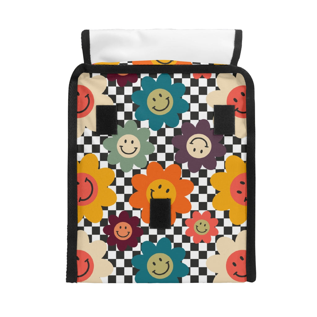 Happy Retro Flowers Flip-top Lunch Bag Flip Top Lunch Bag Printed Offshore Retro