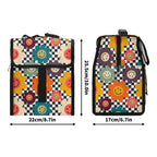 Happy Retro Flowers Flip-top Lunch Bag Flip Top Lunch Bag Printed Offshore Retro