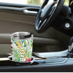 Personalised Tropical Flowers On White Stainless Steel 20oz Travel Mug Personalised 20oz Travel Mug Plants Printed Offshore
