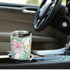 Personalised Tropical Flowers And Leaves Stainless Steel 20oz Travel Mug Personalised 20oz Travel Mug Plants Printed Offshore