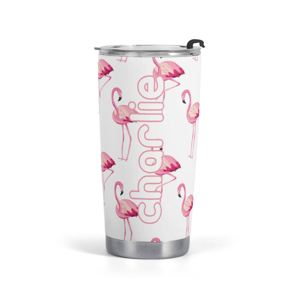 Personalised Flamingos Stainless Steel 20oz Travel Mug Default Title Personalised 20oz Travel Mug animal Printed Offshore