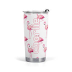 Personalised Flamingos Stainless Steel 20oz Travel Mug Default Title Personalised 20oz Travel Mug animal Printed Offshore