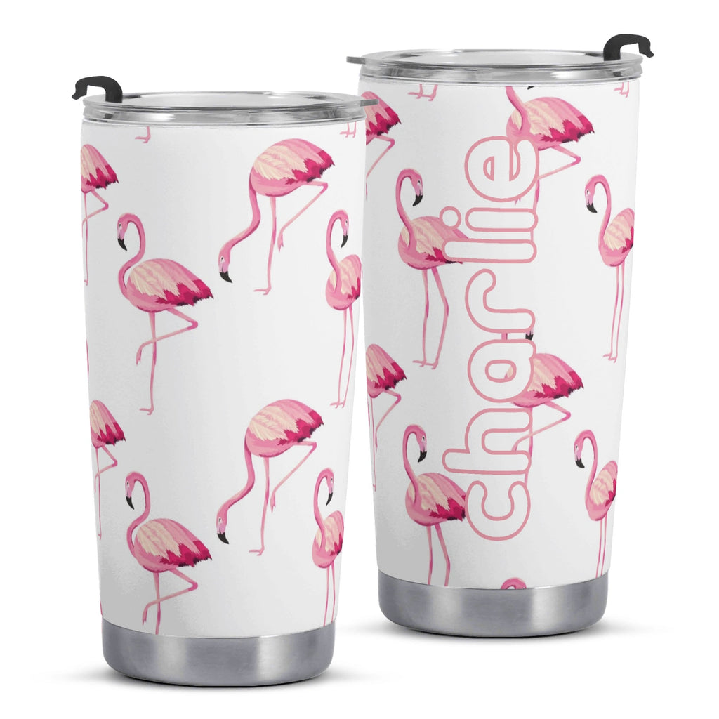 Personalised Flamingos Stainless Steel 20oz Travel Mug Personalised 20oz Travel Mug animal Printed Offshore