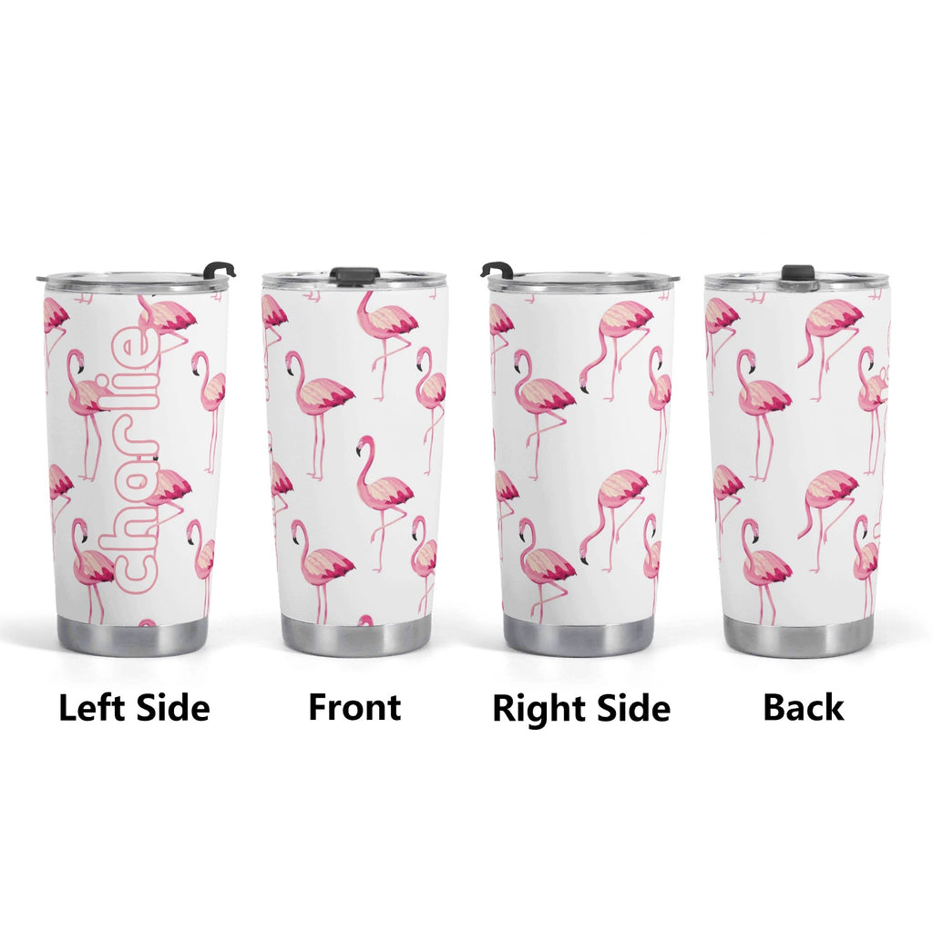 Personalised Flamingos Stainless Steel 20oz Travel Mug Personalised 20oz Travel Mug animal Printed Offshore