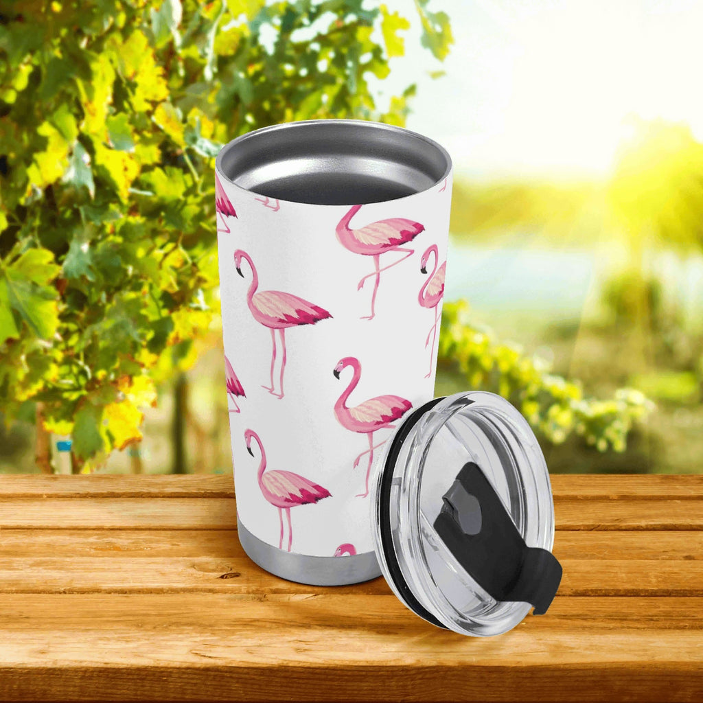 Personalised Flamingos Stainless Steel 20oz Travel Mug Personalised 20oz Travel Mug animal Printed Offshore