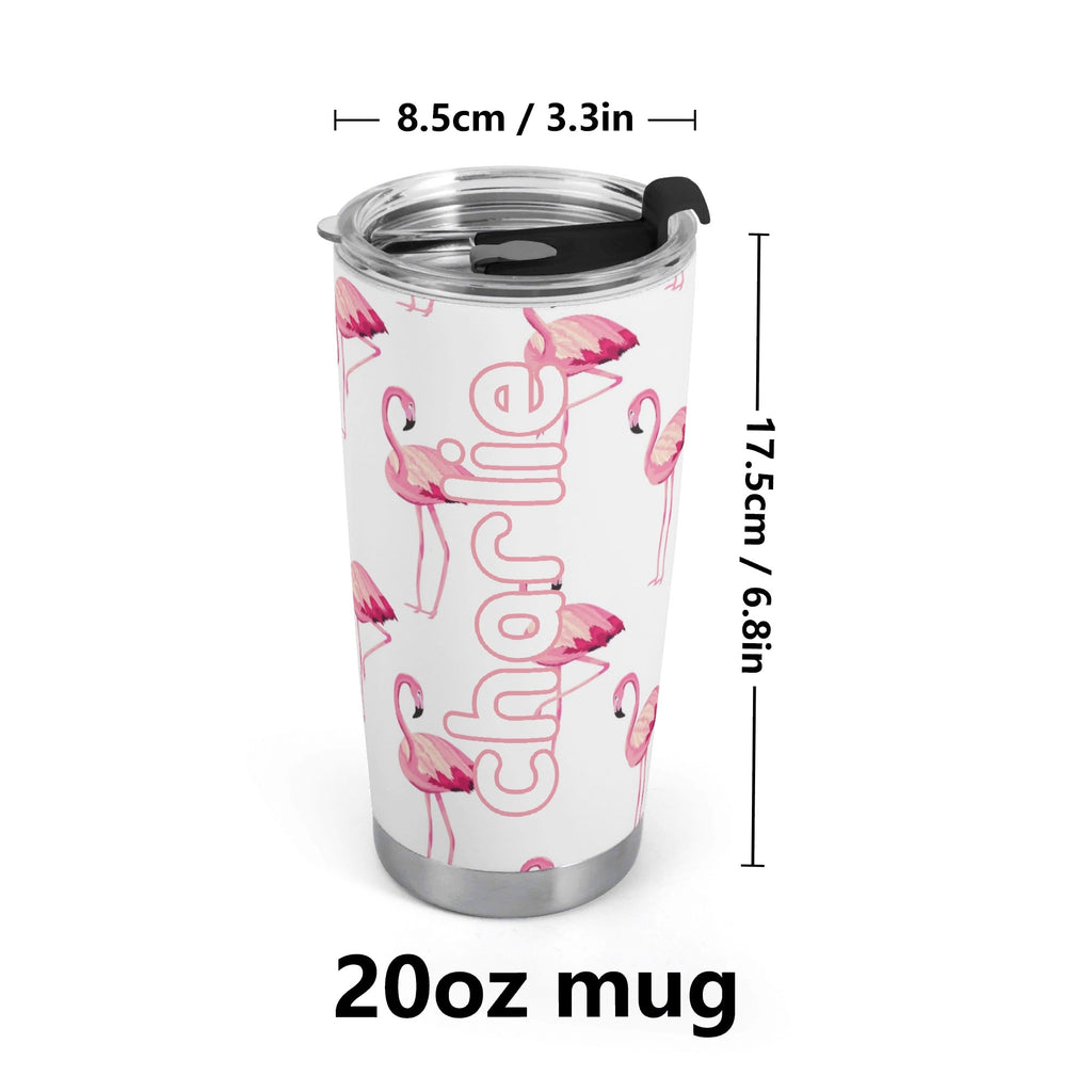 Personalised Flamingos Stainless Steel 20oz Travel Mug Personalised 20oz Travel Mug animal Printed Offshore