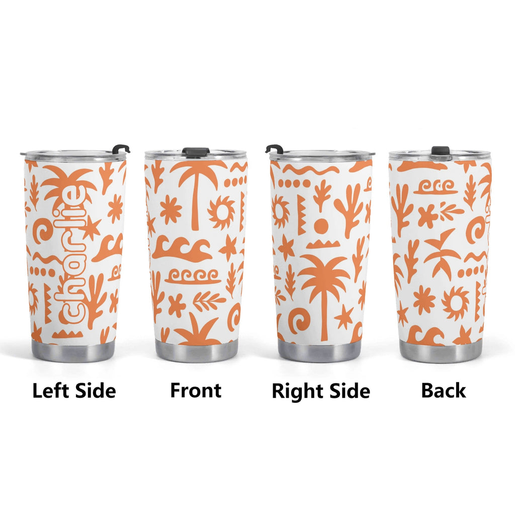 Personalised Orange Surf Stainless Steel 20oz Travel Mug Personalised 20oz Travel Mug Printed Offshore Surf