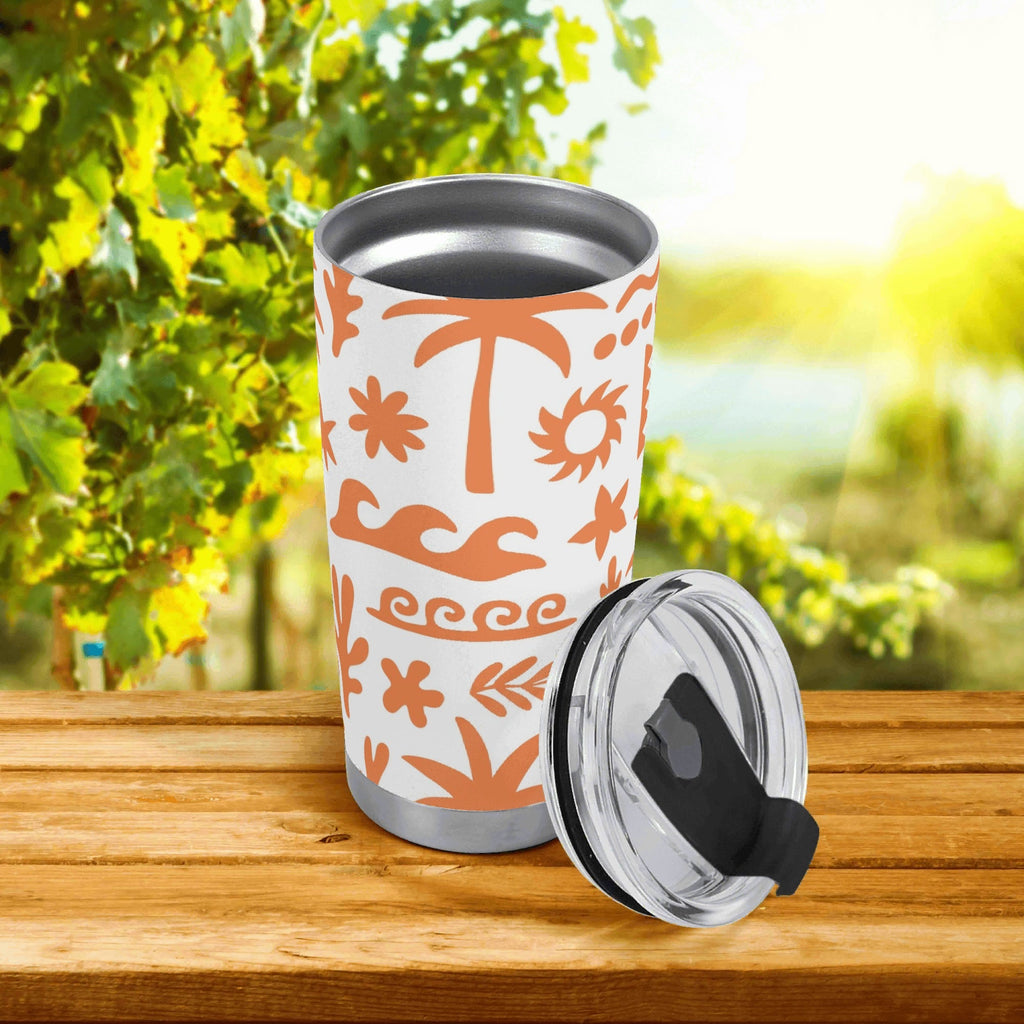 Personalised Orange Surf Stainless Steel 20oz Travel Mug Personalised 20oz Travel Mug Printed Offshore Surf