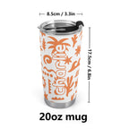 Personalised Orange Surf Stainless Steel 20oz Travel Mug Personalised 20oz Travel Mug Printed Offshore Surf