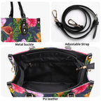 Tropical Floral Luxury PU Leather Handbag Luxury PU Leather Handbag Plants Printed Offshore