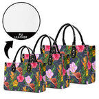 Tropical Floral Luxury PU Leather Handbag Luxury PU Leather Handbag Plants Printed Offshore
