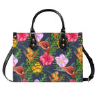 Tropical Floral Luxury PU Leather Handbag Luxury PU Leather Handbag Plants Printed Offshore