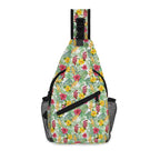 Tropical Flowers On White Chest Crossbody Bag with Adjustable Strap Default Title Chest Crossbody Bag Plants Printed Offshore