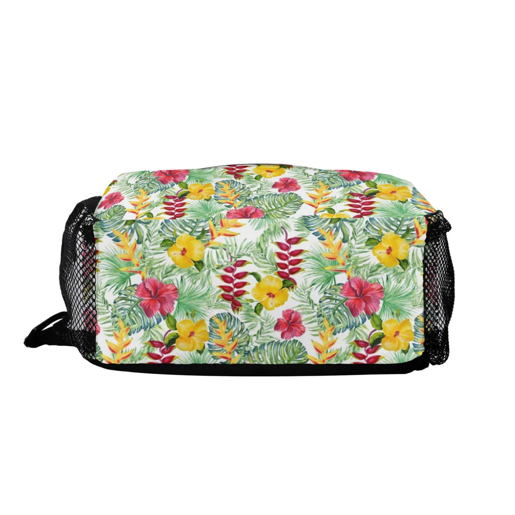 Tropical Flowers On White Chest Crossbody Bag with Adjustable Strap Chest Crossbody Bag Plants Printed Offshore