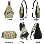 Tropical Flowers On White Chest Crossbody Bag with Adjustable Strap Chest Crossbody Bag Plants Printed Offshore