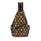 Round Pizzas On Black Chest Crossbody Bag with Adjustable Strap Default Title Chest Crossbody Bag Food Printed Offshore
