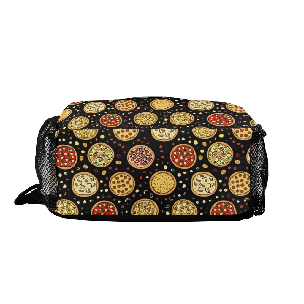 Round Pizzas On Black Chest Crossbody Bag with Adjustable Strap Chest Crossbody Bag Food Printed Offshore