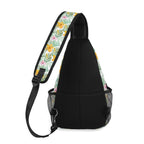 Tropical Flowers And Leaves Chest Crossbody Bag with Adjustable Strap Chest Crossbody Bag Plants Printed Offshore