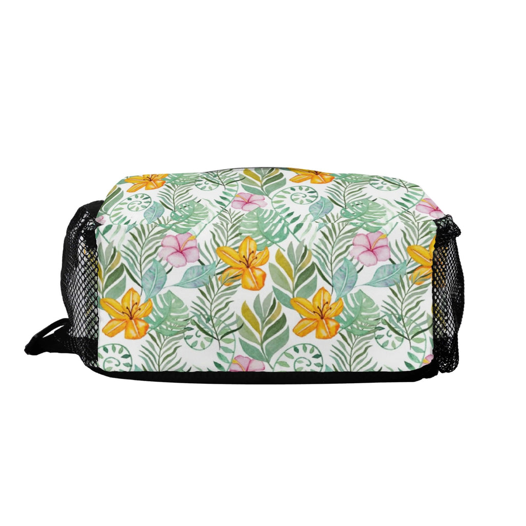 Tropical Flowers And Leaves Chest Crossbody Bag with Adjustable Strap Chest Crossbody Bag Plants Printed Offshore