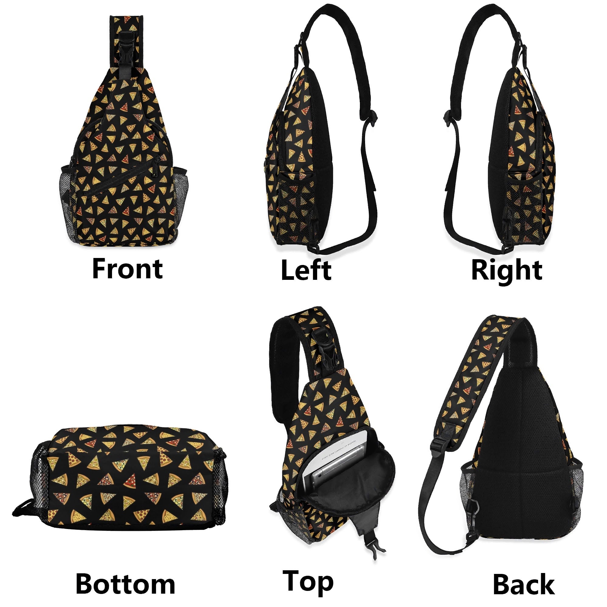 Pizza Slices - Chest Crossbody Bag with Adjustable Strap Chest Crossbody Bag Food Printed Offshore
