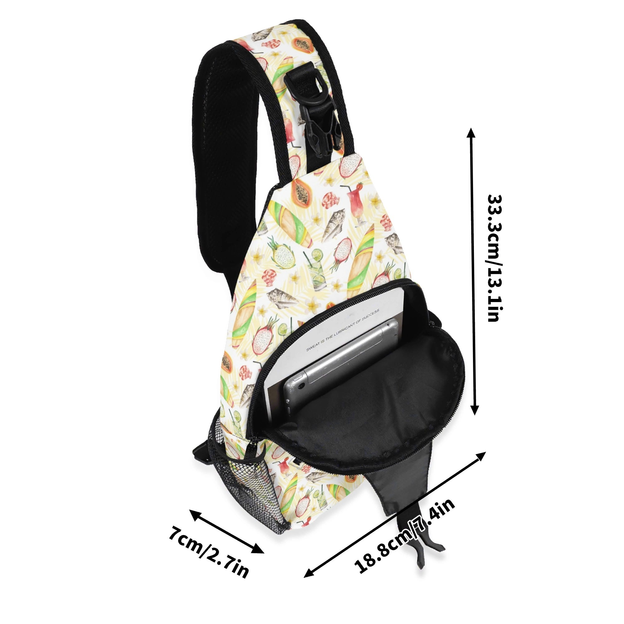 Tropical Surf - Chest Crossbody Bag with Adjustable Strap Chest Crossbody Bag Printed Offshore Surf